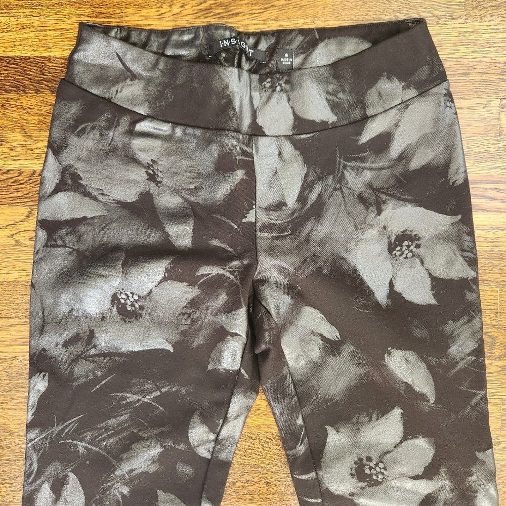 Insight Athletic Leggings Floral Foil Printed Womens 6 - Picture 3 of 10